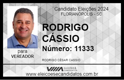 Candidato RODRIGO CÁSSIO 2024 - FLORIANÓPOLIS - Eleições