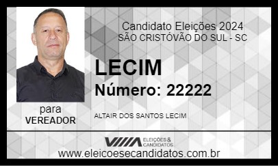 Candidato LECIM 2024 - SÃO CRISTÓVÃO DO SUL - Eleições