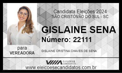 Candidato GISLAINE SENA 2024 - SÃO CRISTÓVÃO DO SUL - Eleições