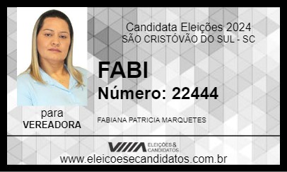 Candidato FABI 2024 - SÃO CRISTÓVÃO DO SUL - Eleições