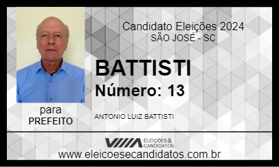 Candidato BATTISTI 2024 - SÃO JOSÉ - Eleições