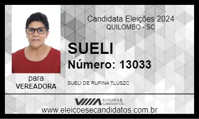 Candidato SUELI 2024 - QUILOMBO - Eleições