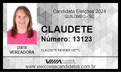 Candidato CLAUDETE 2024 - QUILOMBO - Eleições