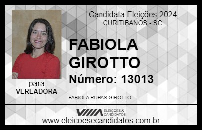 Candidato FABIOLA GIROTTO 2024 - CURITIBANOS - Eleições