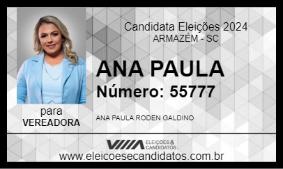 Candidato ANA PAULA 2024 - ARMAZÉM - Eleições