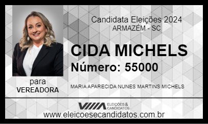 Candidato CIDA MICHELS 2024 - ARMAZÉM - Eleições