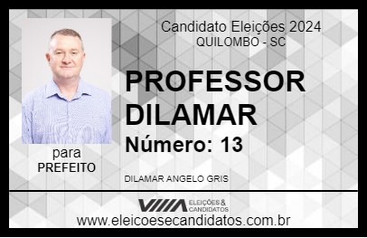 Candidato PROFESSOR DILAMAR 2024 - QUILOMBO - Eleições