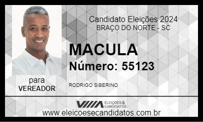 Candidato MACULA 2024 - BRAÇO DO NORTE - Eleições