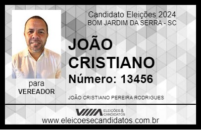 Candidato JOÃO CRISTIANO 2024 - BOM JARDIM DA SERRA - Eleições