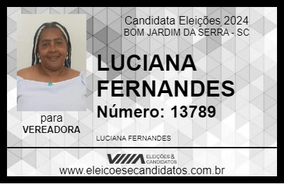 Candidato LUCIANA FERNANDES 2024 - BOM JARDIM DA SERRA - Eleições