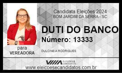 Candidato DUTI DO BANCO 2024 - BOM JARDIM DA SERRA - Eleições