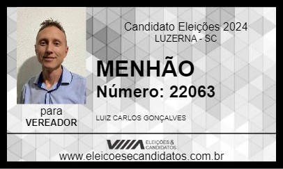 Candidato MENHÃO 2024 - LUZERNA - Eleições