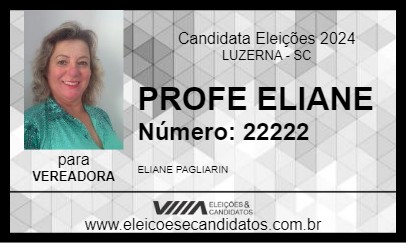 Candidato PROFE ELIANE 2024 - LUZERNA - Eleições