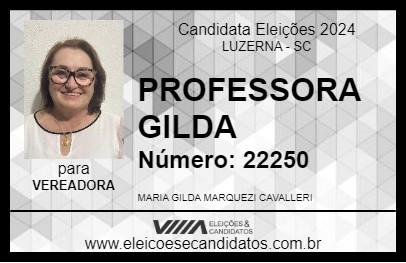 Candidato PROFESSORA GILDA 2024 - LUZERNA - Eleições