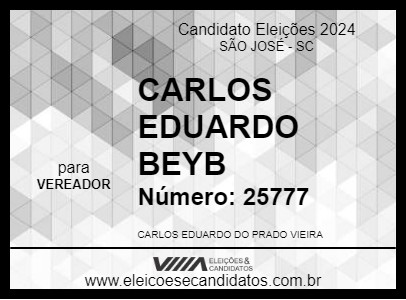 Candidato CARLOS EDUARDO BEYB 2024 - SÃO JOSÉ - Eleições