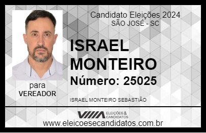 Candidato ISRAEL MONTEIRO 2024 - SÃO JOSÉ - Eleições