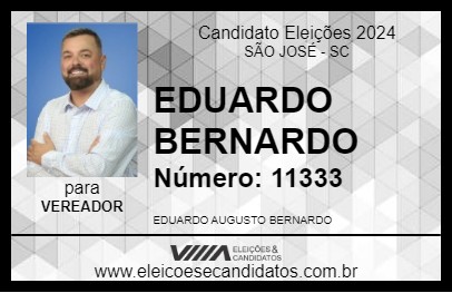 Candidato EDUARDO BERNARDO 2024 - SÃO JOSÉ - Eleições