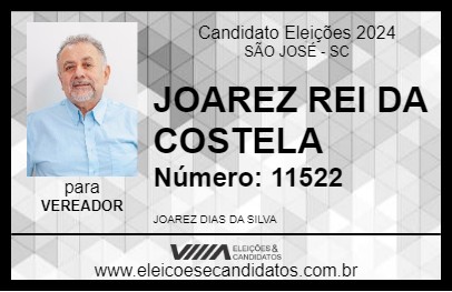 Candidato JOAREZ REI DA COSTELA 2024 - SÃO JOSÉ - Eleições