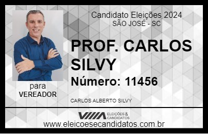 Candidato PROF. CARLOS SILVY 2024 - SÃO JOSÉ - Eleições