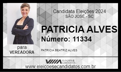 Candidato PATRICIA ALVES 2024 - SÃO JOSÉ - Eleições