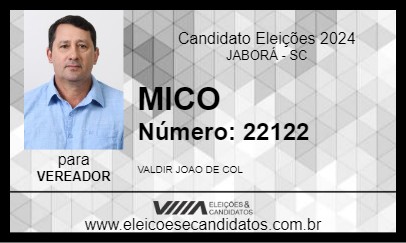 Candidato MICO 2024 - JABORÁ - Eleições