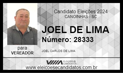 Candidato JOEL DE LIMA 2024 - CANOINHAS - Eleições