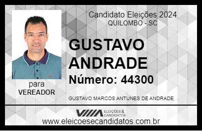 Candidato GUSTAVO ANDRADE 2024 - QUILOMBO - Eleições