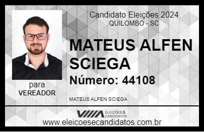 Candidato SCIEGA 2024 - QUILOMBO - Eleições