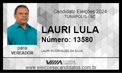 Candidato LAURI LULA 2024 - TUNÁPOLIS - Eleições