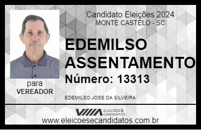 Candidato EDEMILSO ASSENTAMENTO 2024 - MONTE CASTELO - Eleições