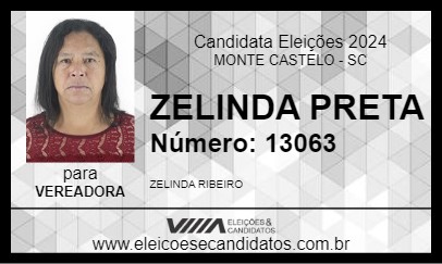 Candidato ZELINDA  PRETA 2024 - MONTE CASTELO - Eleições