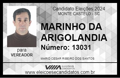 Candidato MARINHO DA ARIGOLANDIA 2024 - MONTE CASTELO - Eleições