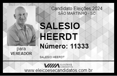 Candidato SALESIO HEERDT 2024 - SÃO MARTINHO - Eleições