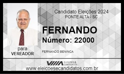 Candidato FERNANDO 2024 - PONTE ALTA - Eleições