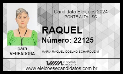 Candidato RAQUEL 2024 - PONTE ALTA - Eleições