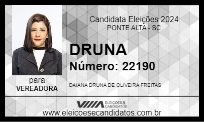 Candidato DRUNA 2024 - PONTE ALTA - Eleições