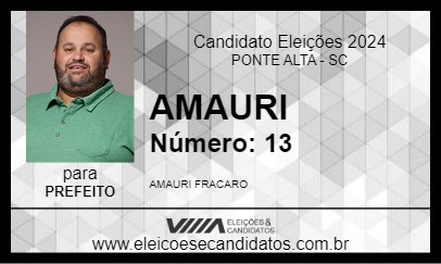 Candidato AMAURI 2024 - PONTE ALTA - Eleições