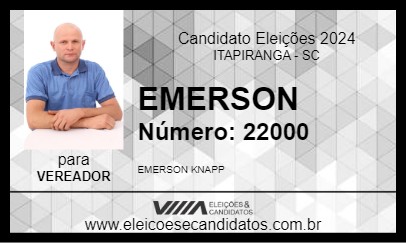 Candidato EMERSON 2024 - ITAPIRANGA - Eleições