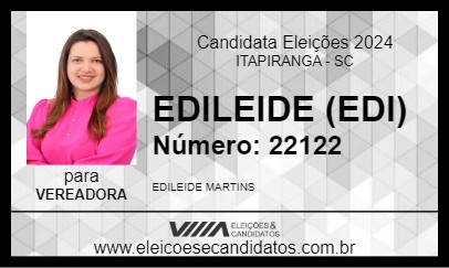 Candidato EDILEIDE (EDI) 2024 - ITAPIRANGA - Eleições