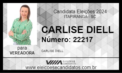 Candidato CARLISE DIELL 2024 - ITAPIRANGA - Eleições