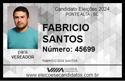 Candidato FABRICIO SANTOS 2024 - PONTE ALTA - Eleições