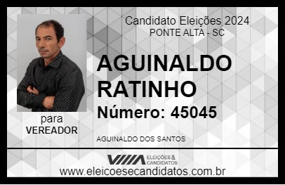 Candidato AGUINALDO RATINHO 2024 - PONTE ALTA - Eleições