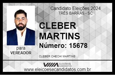 Candidato CLEBER MARTINS 2024 - TRÊS BARRAS - Eleições