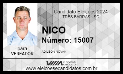 Candidato NICO 2024 - TRÊS BARRAS - Eleições