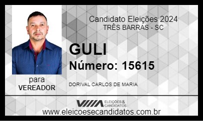 Candidato GULI 2024 - TRÊS BARRAS - Eleições