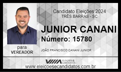 Candidato JUNIOR CANANI 2024 - TRÊS BARRAS - Eleições