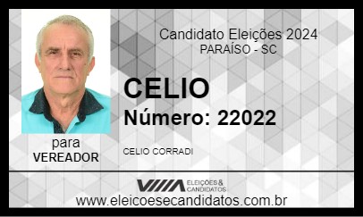 Candidato CELIO 2024 - PARAÍSO - Eleições