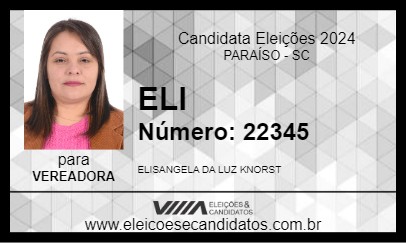 Candidato ELI 2024 - PARAÍSO - Eleições