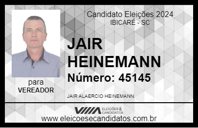 Candidato JAIR HEINEMANN 2024 - IBICARÉ - Eleições