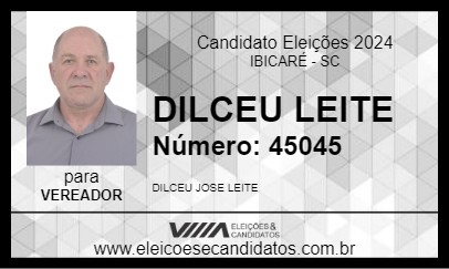 Candidato DILCEU LEITE 2024 - IBICARÉ - Eleições